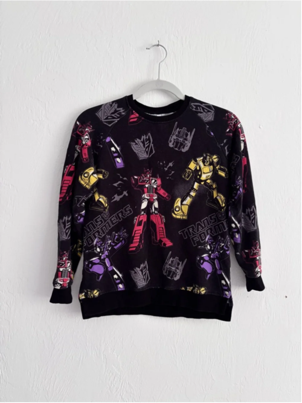 Boys BUMS & ROSES Transformers Sweatshirt Size 12 Black Red Bamboo Cotton